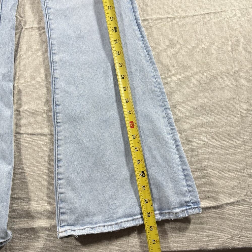 American Eagle Outfitters Womens Super High Rise Flare Jeans Light Wash 10 - Picture 11 of 13